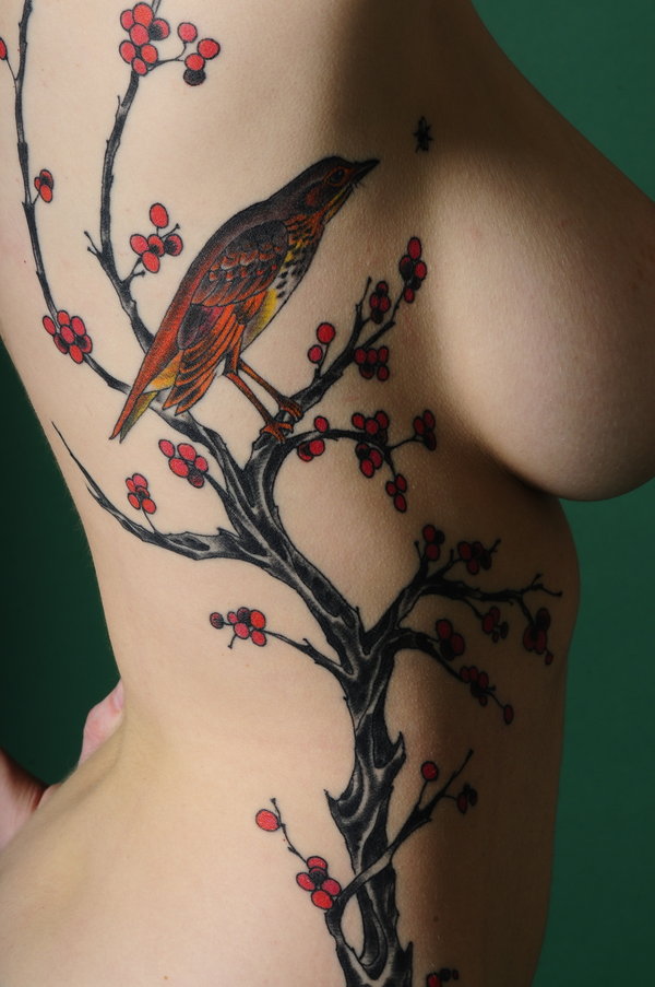 Cherry blossom tattoos of tree flower the style brought from japan