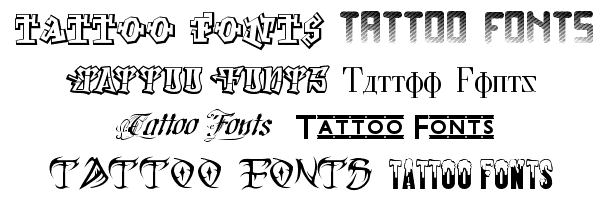 Tattoo Artis With Symbols and Fonts 