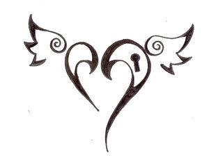 love heart black tattoo