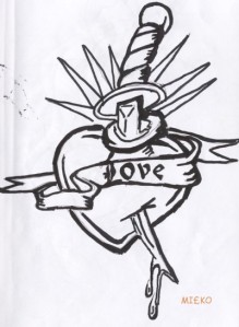 love heart blade tattoo