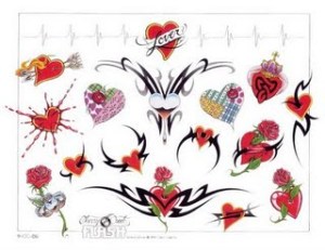 love heart tattoo collection