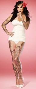 Kat VonD nude body tattoos